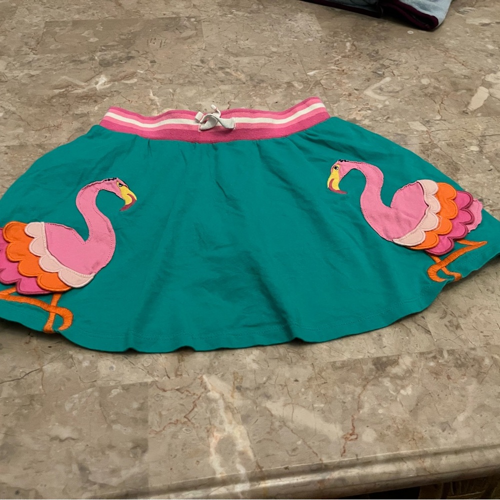 Mini Boden Turquoise Skirt with Pink Stripes